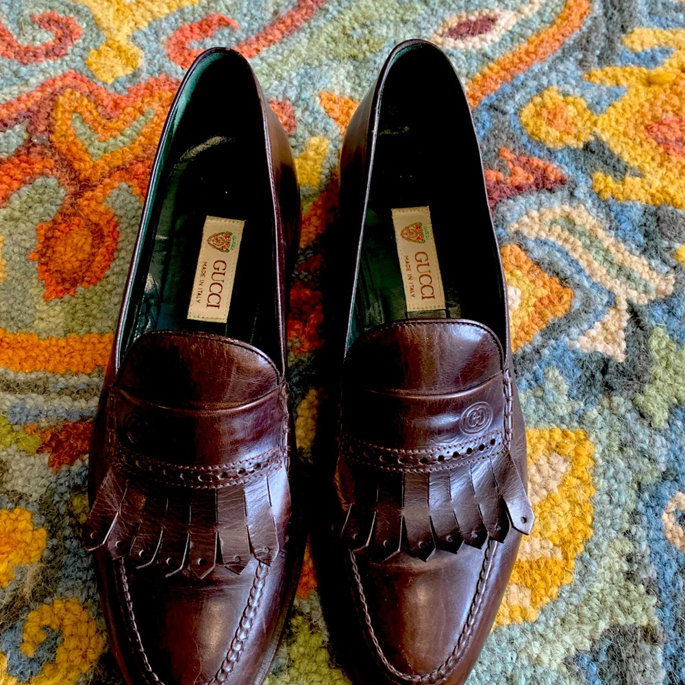 Men’s Gucci dress loafers size 9 1/2 D Cordovan Color